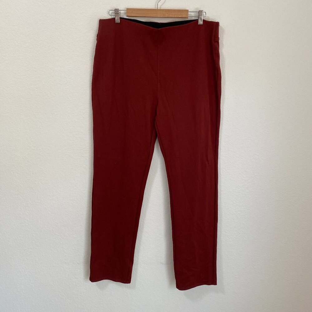 Soft Surroundings Rust Red Perfect Ponte Straight Leg Pull On Pants Tall XL